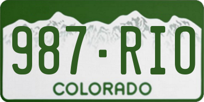 CO license plate 987RIO