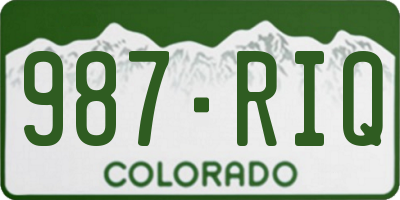 CO license plate 987RIQ