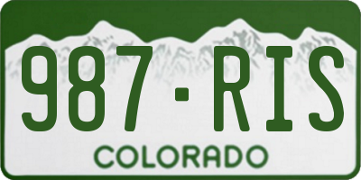 CO license plate 987RIS