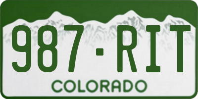 CO license plate 987RIT