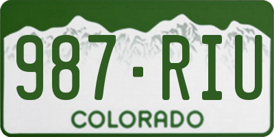 CO license plate 987RIU