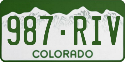 CO license plate 987RIV