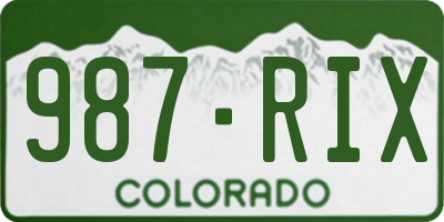 CO license plate 987RIX