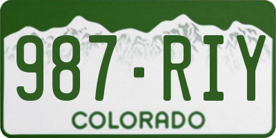 CO license plate 987RIY