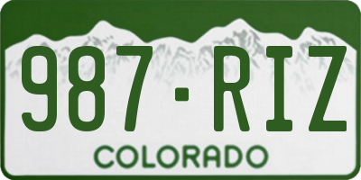 CO license plate 987RIZ
