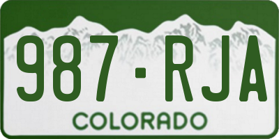 CO license plate 987RJA