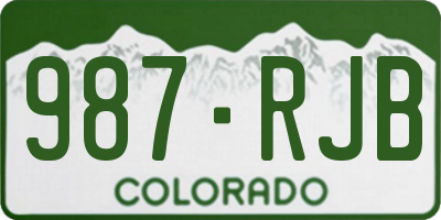 CO license plate 987RJB