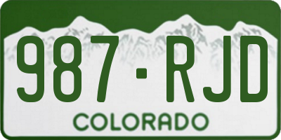 CO license plate 987RJD