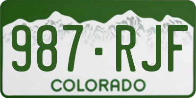 CO license plate 987RJF
