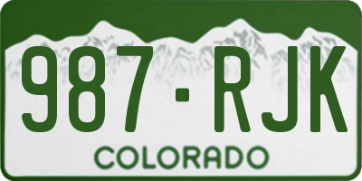 CO license plate 987RJK