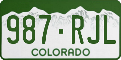CO license plate 987RJL