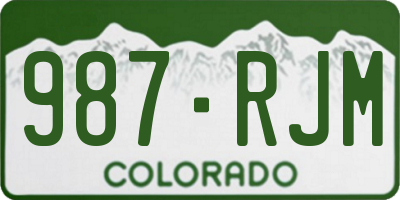 CO license plate 987RJM