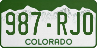 CO license plate 987RJO