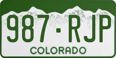 CO license plate 987RJP