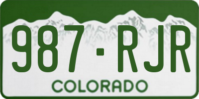 CO license plate 987RJR