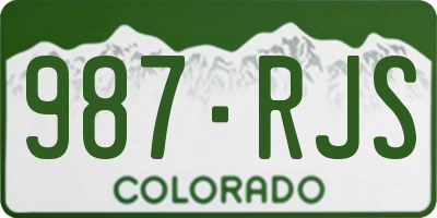 CO license plate 987RJS
