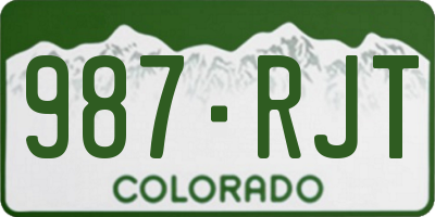 CO license plate 987RJT