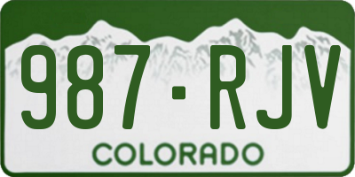 CO license plate 987RJV