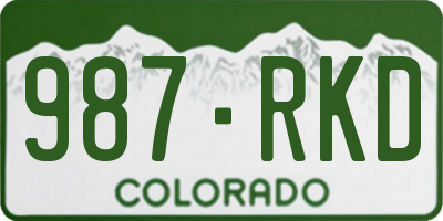 CO license plate 987RKD
