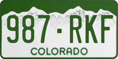 CO license plate 987RKF
