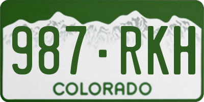 CO license plate 987RKH