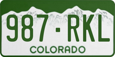 CO license plate 987RKL
