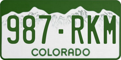 CO license plate 987RKM