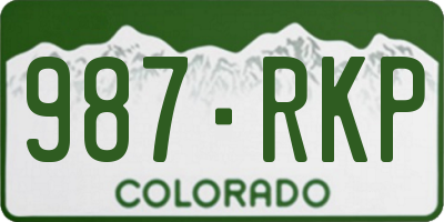 CO license plate 987RKP