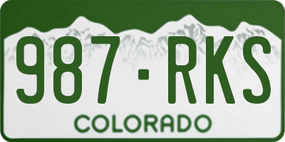 CO license plate 987RKS