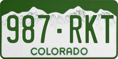 CO license plate 987RKT