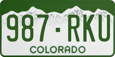 CO license plate 987RKU