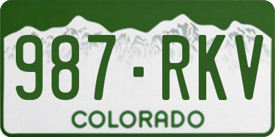 CO license plate 987RKV