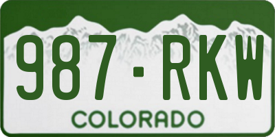 CO license plate 987RKW