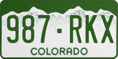 CO license plate 987RKX