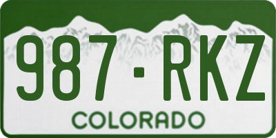 CO license plate 987RKZ