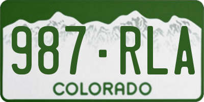 CO license plate 987RLA