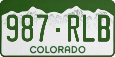 CO license plate 987RLB