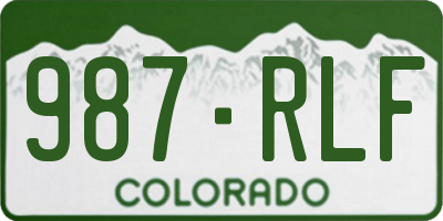 CO license plate 987RLF