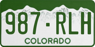 CO license plate 987RLH