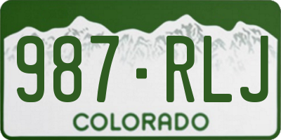 CO license plate 987RLJ