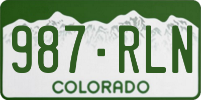 CO license plate 987RLN