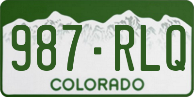 CO license plate 987RLQ