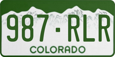 CO license plate 987RLR
