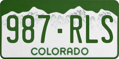 CO license plate 987RLS