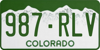 CO license plate 987RLV