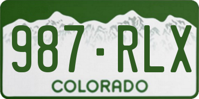 CO license plate 987RLX
