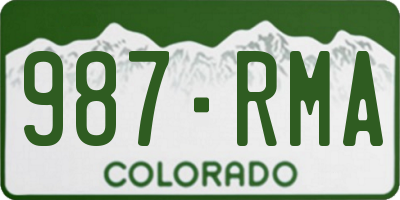 CO license plate 987RMA