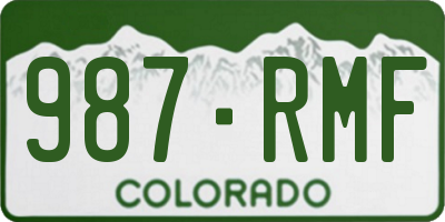 CO license plate 987RMF