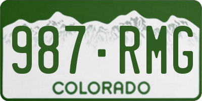 CO license plate 987RMG