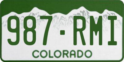 CO license plate 987RMI